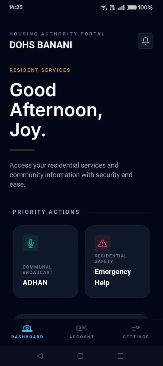 Banani DOHS app — Resident home